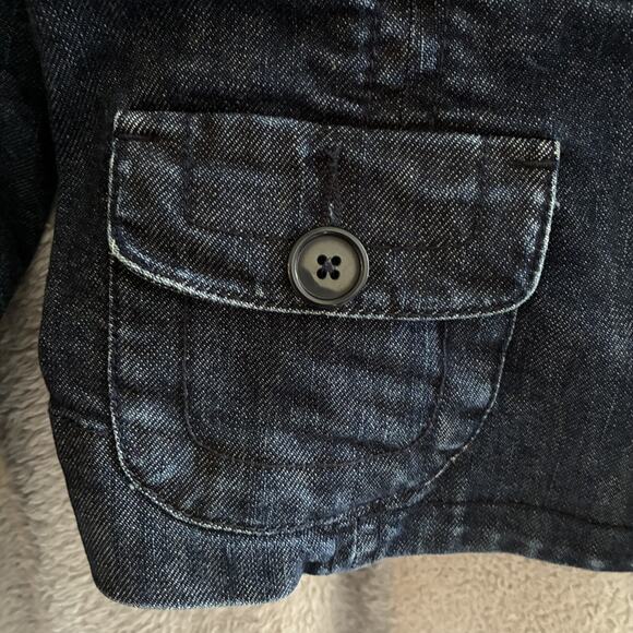 VTG Y2K Louie Denim Blazer Women 14 Dark Wash‎ Jacket Feminine Preppy - Picture 8 of 16